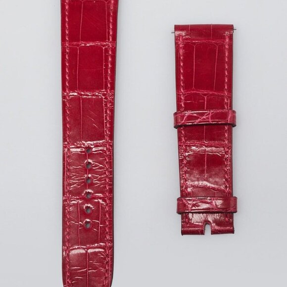 Hermes 30mm Framboise Alligator Single Tour Apple Watch Strap - Picture 1 of 7